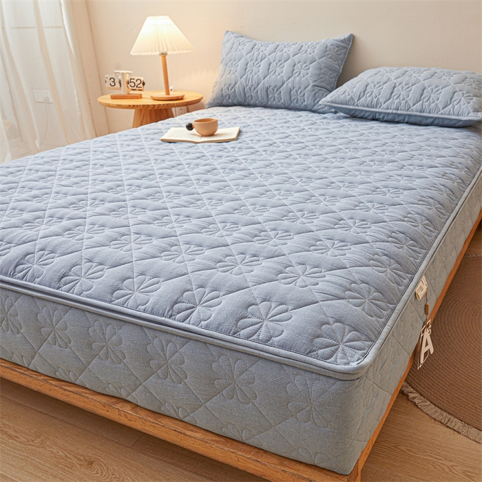 91家纺网 家纺一手货源 找家纺 （总）糯米猪家纺 2025新款全棉纯棉色织水洗棉六面全包床笠