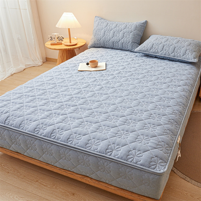 91家纺网 家纺一手货源 找家纺 （总）糯米猪家纺 2025新款全棉纯棉色织水洗棉六面全包床笠