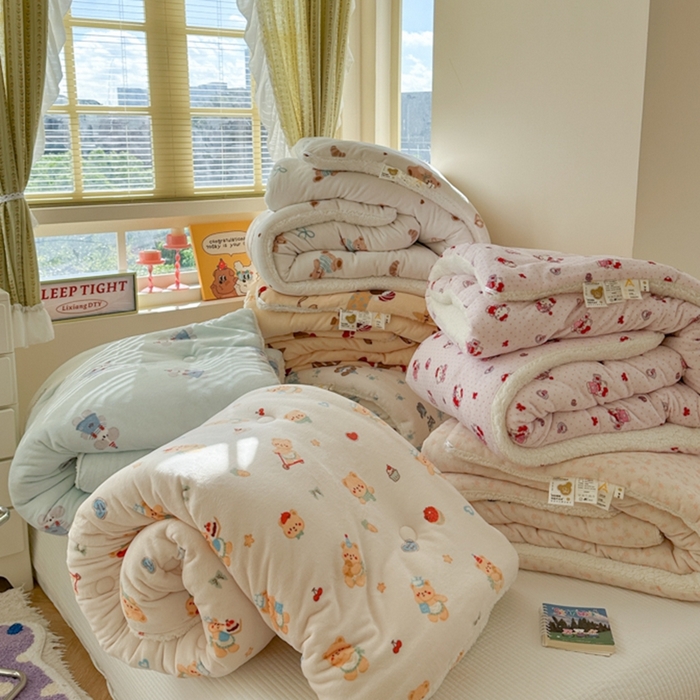 （总）寐居家纺 2025新款牛奶绒+羊羔绒被子被芯