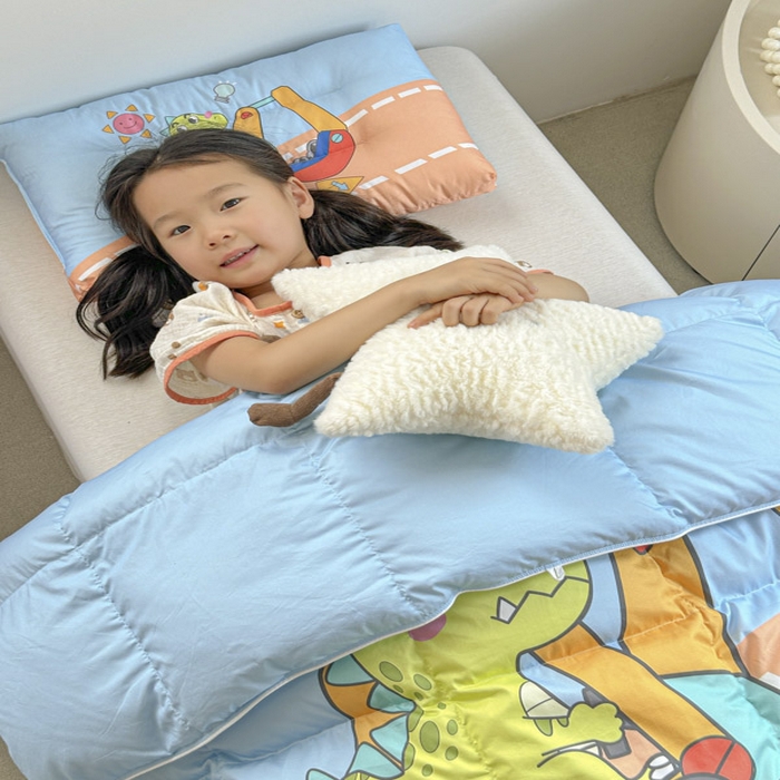 91家纺网 家纺一手货源 找家纺 暖羽屋羽绒馆 2025新款95绒子鸭绒被 羽绒被芯儿童学生羽绒被婴幼儿园冬被子 恐龙挖掘机