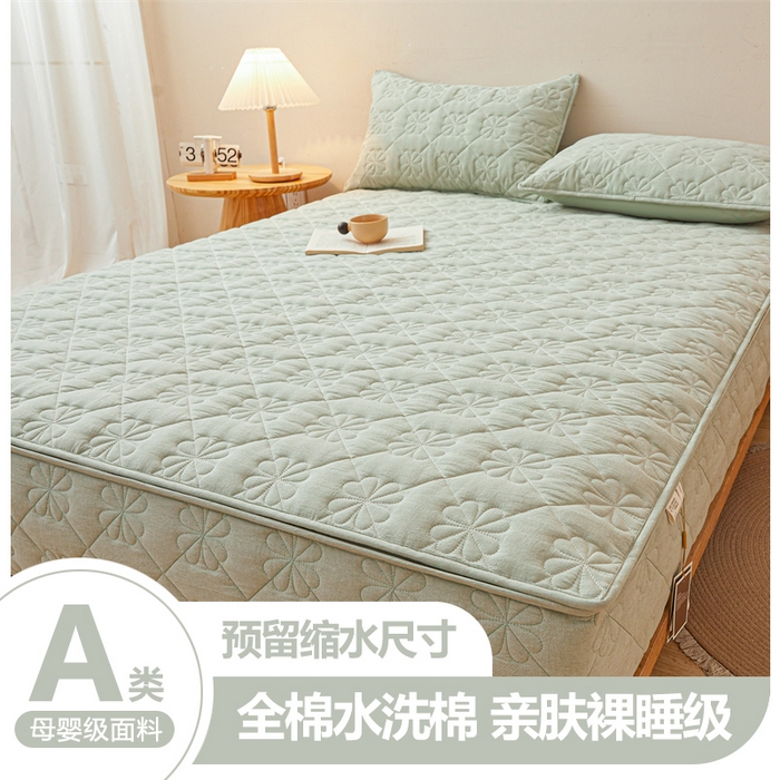 91家纺网 家纺一手货源 找家纺 （总）糯米猪家纺 2025新款全棉纯棉色织水洗棉六面全包床笠