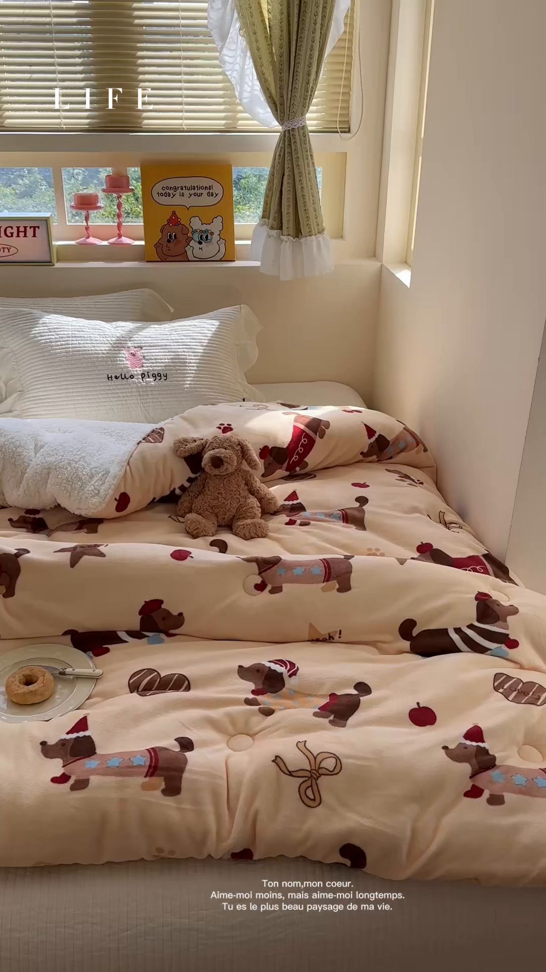 91家纺网 家纺一手货源 找家纺 寐居家纺 2025新款牛奶绒+羊羔绒被子被芯 开心腊肠狗