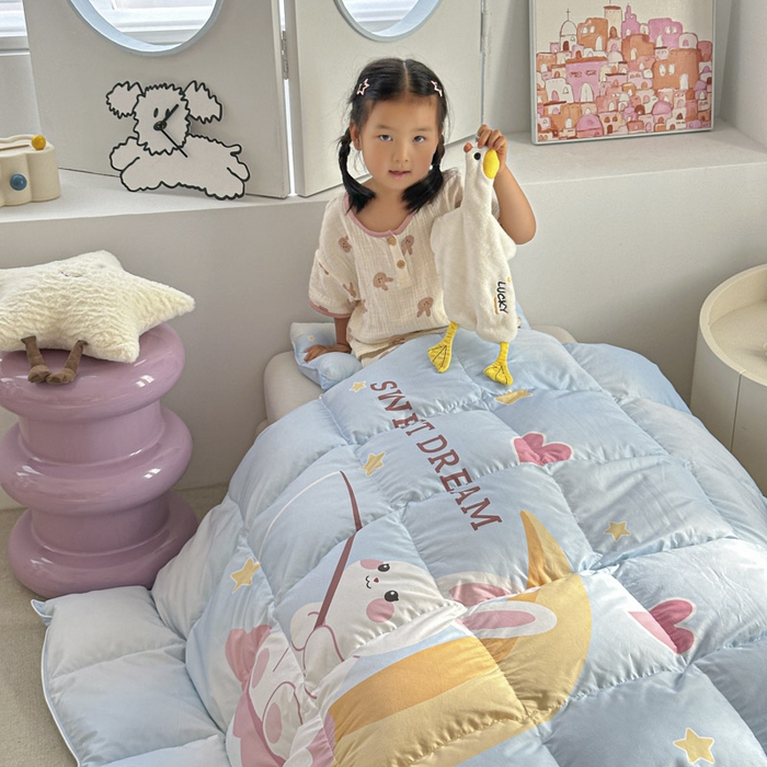 91家纺网 家纺一手货源 找家纺 暖羽屋羽绒馆 2025新款95绒子鸭绒被 羽绒被芯儿童学生羽绒被婴幼儿园冬被子 钓星星