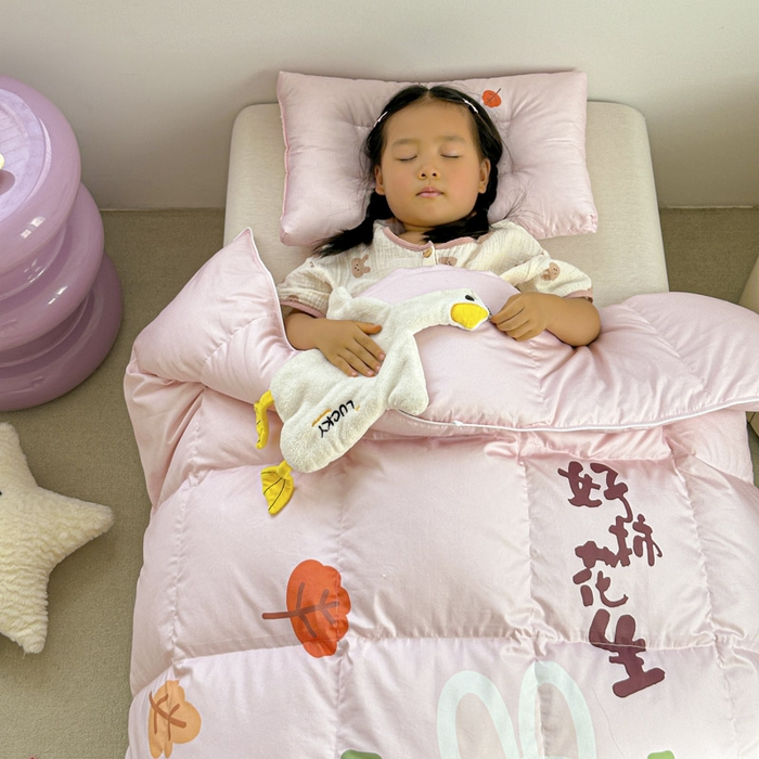 91家纺网 家纺一手货源 找家纺 暖羽屋羽绒馆 2025新款95绒子鸭绒被 羽绒被芯儿童学生羽绒被婴幼儿园冬被子 好事发生