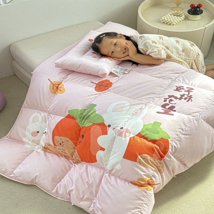 91家纺网 家纺一手货源 找家纺 暖羽屋羽绒馆 2025新款95绒子鸭绒被 羽绒被芯儿童学生羽绒被婴幼儿园冬被子 好事发生