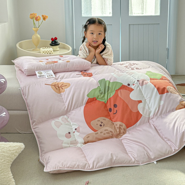 91家纺网 家纺一手货源 找家纺 暖羽屋羽绒馆 2025新款95绒子鸭绒被 羽绒被芯儿童学生羽绒被婴幼儿园冬被子 好事发生