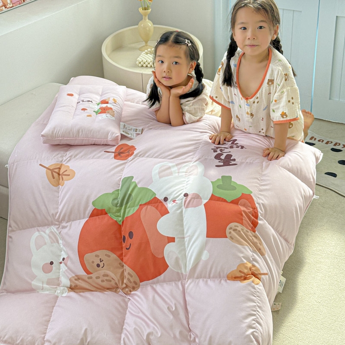 91家纺网 家纺一手货源 找家纺 暖羽屋羽绒馆 2025新款95绒子鸭绒被 羽绒被芯儿童学生羽绒被婴幼儿园冬被子 好事发生