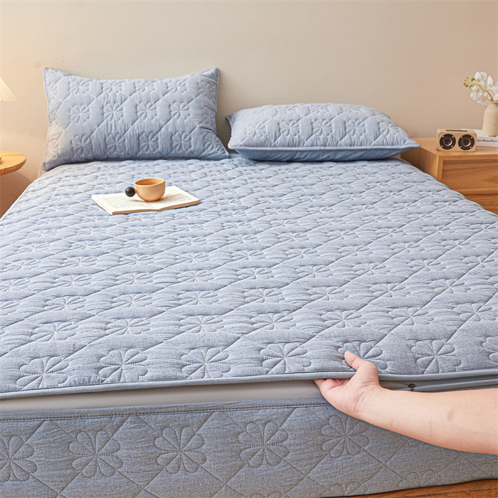 91家纺网 家纺一手货源 找家纺 （总）糯米猪家纺 2025新款全棉纯棉色织水洗棉六面全包床笠