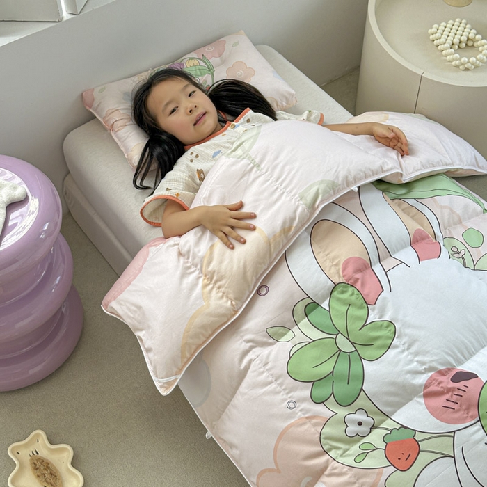 91家纺网 家纺一手货源 找家纺 暖羽屋羽绒馆 2025新款95绒子鸭绒被 羽绒被芯儿童学生羽绒被婴幼儿园冬被子 花和伞