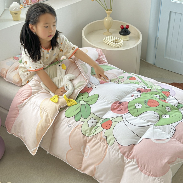 91家纺网 家纺一手货源 找家纺 暖羽屋羽绒馆 2025新款95绒子鸭绒被 羽绒被芯儿童学生羽绒被婴幼儿园冬被子 花和伞