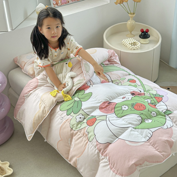 91家纺网 家纺一手货源 找家纺 暖羽屋羽绒馆 2025新款95绒子鸭绒被 羽绒被芯儿童学生羽绒被婴幼儿园冬被子 花和伞