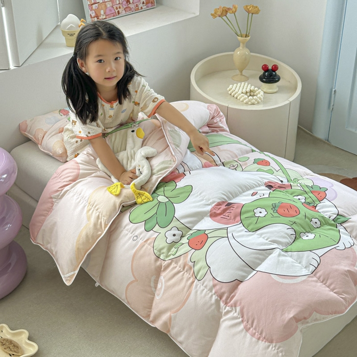 91家纺网 家纺一手货源 找家纺 暖羽屋羽绒馆 2025新款95绒子鸭绒被 羽绒被芯儿童学生羽绒被婴幼儿园冬被子 花和伞