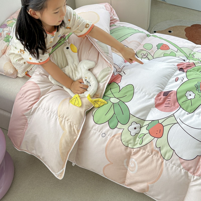 91家纺网 家纺一手货源 找家纺 暖羽屋羽绒馆 2025新款95绒子鸭绒被 羽绒被芯儿童学生羽绒被婴幼儿园冬被子 花和伞