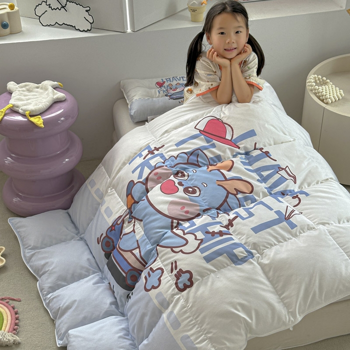91家纺网 家纺一手货源 找家纺 暖羽屋羽绒馆 2025新款95绒子鸭绒被 羽绒被芯儿童学生羽绒被婴幼儿园冬被子 滑板恐龙