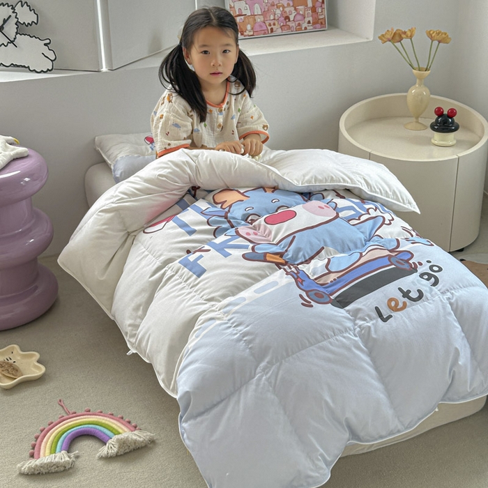 91家纺网 家纺一手货源 找家纺 暖羽屋羽绒馆 2025新款95绒子鸭绒被 羽绒被芯儿童学生羽绒被婴幼儿园冬被子 滑板恐龙
