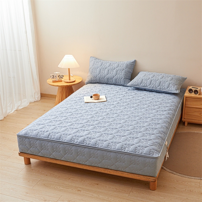 91家纺网 家纺一手货源 找家纺 （总）糯米猪家纺 2025新款全棉纯棉色织水洗棉六面全包床笠