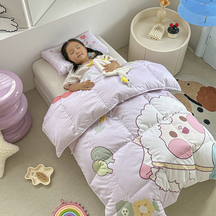 91家纺网 家纺一手货源 找家纺 暖羽屋羽绒馆 2025新款95绒子鸭绒被 羽绒被芯儿童学生羽绒被婴幼儿园冬被子 开心快乐