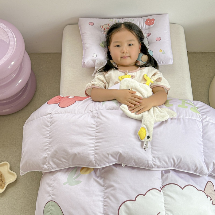 91家纺网 家纺一手货源 找家纺 暖羽屋羽绒馆 2025新款95绒子鸭绒被 羽绒被芯儿童学生羽绒被婴幼儿园冬被子 开心快乐