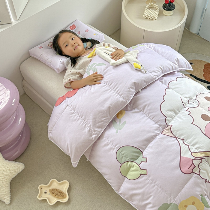 91家纺网 家纺一手货源 找家纺 暖羽屋羽绒馆 2025新款95绒子鸭绒被 羽绒被芯儿童学生羽绒被婴幼儿园冬被子 开心快乐