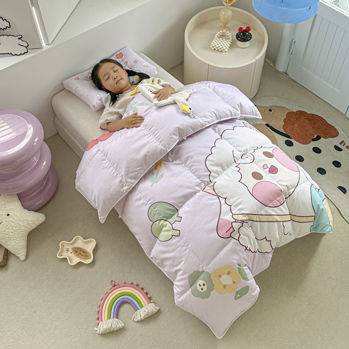 91家纺网 家纺一手货源 找家纺 暖羽屋羽绒馆 2025新款95绒子鸭绒被 羽绒被芯儿童学生羽绒被婴幼儿园冬被子 开心快乐