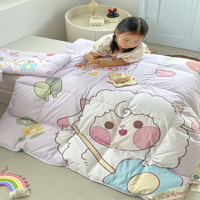 91家纺网 家纺一手货源 找家纺 暖羽屋羽绒馆 2025新款95绒子鸭绒被 羽绒被芯儿童学生羽绒被婴幼儿园冬被子 开心快乐