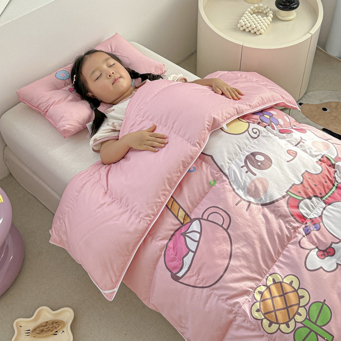 91家纺网 家纺一手货源 找家纺 暖羽屋羽绒馆 2025新款95绒子鸭绒被 羽绒被芯儿童学生羽绒被婴幼儿园冬被子 美食猫咪