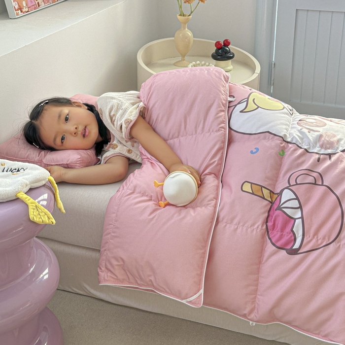 91家纺网 家纺一手货源 找家纺 暖羽屋羽绒馆 2025新款95绒子鸭绒被 羽绒被芯儿童学生羽绒被婴幼儿园冬被子 美食猫咪