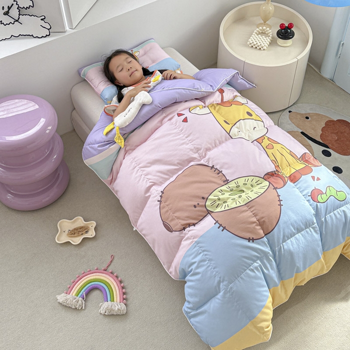 91家纺网 家纺一手货源 找家纺 暖羽屋羽绒馆 2025新款95绒子鸭绒被 羽绒被芯儿童学生羽绒被婴幼儿园冬被子 水果鹿鹿