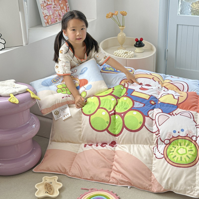 91家纺网 家纺一手货源 找家纺 暖羽屋羽绒馆 2025新款95绒子鸭绒被 羽绒被芯儿童学生羽绒被婴幼儿园冬被子 甜香