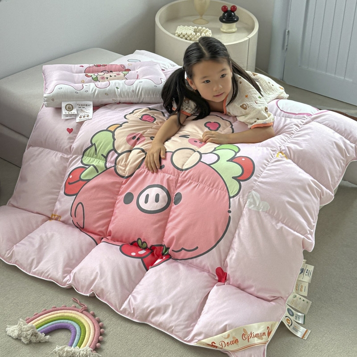91家纺网 家纺一手货源 找家纺 暖羽屋羽绒馆 2025新款95绒子鸭绒被 羽绒被芯儿童学生羽绒被婴幼儿园冬被子 猪猪熊