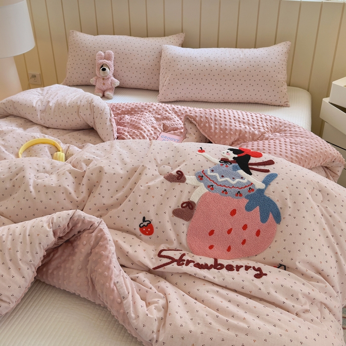 91家纺网 家纺一手货源 找家纺 （总）寐居家纺 2025新款全棉水洗棉豆豆绒被芯被子