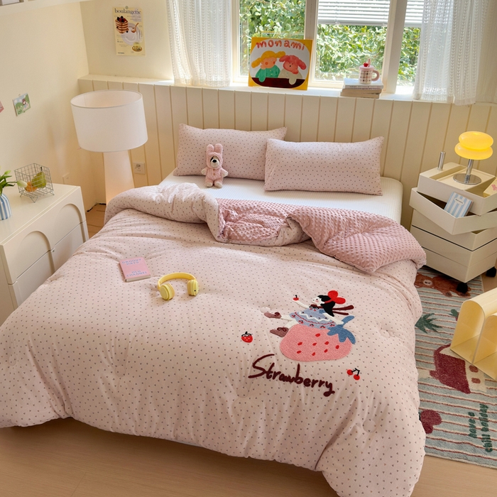 91家纺网 家纺一手货源 找家纺 （总）寐居家纺 2025新款全棉水洗棉豆豆绒被芯被子