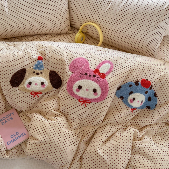 91家纺网 家纺一手货源 找家纺 寐居家纺 2025新款全棉水洗棉豆豆绒被芯被子 宠物聚会