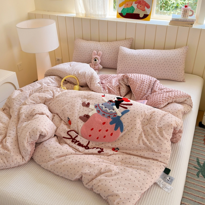 91家纺网 家纺一手货源 找家纺 （总）寐居家纺 2025新款全棉水洗棉豆豆绒被芯被子