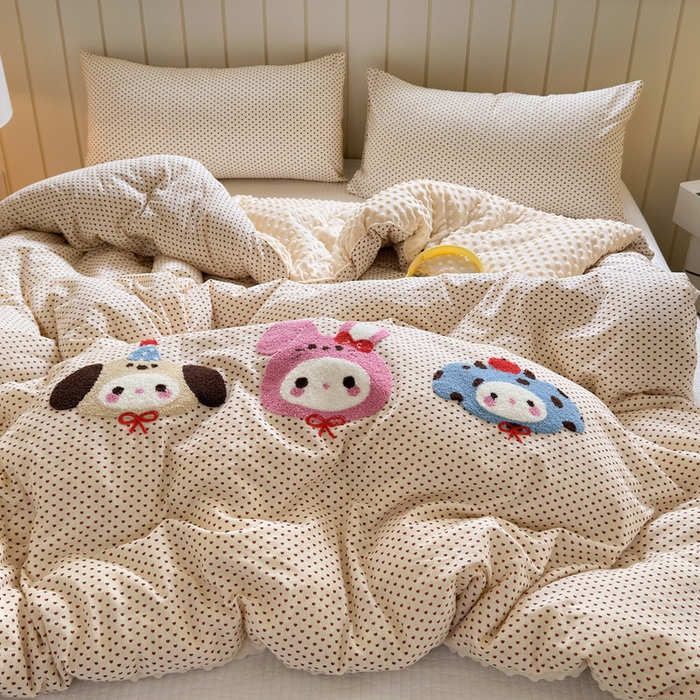 91家纺网 家纺一手货源 找家纺 寐居家纺 2025新款全棉水洗棉豆豆绒被芯被子 宠物聚会