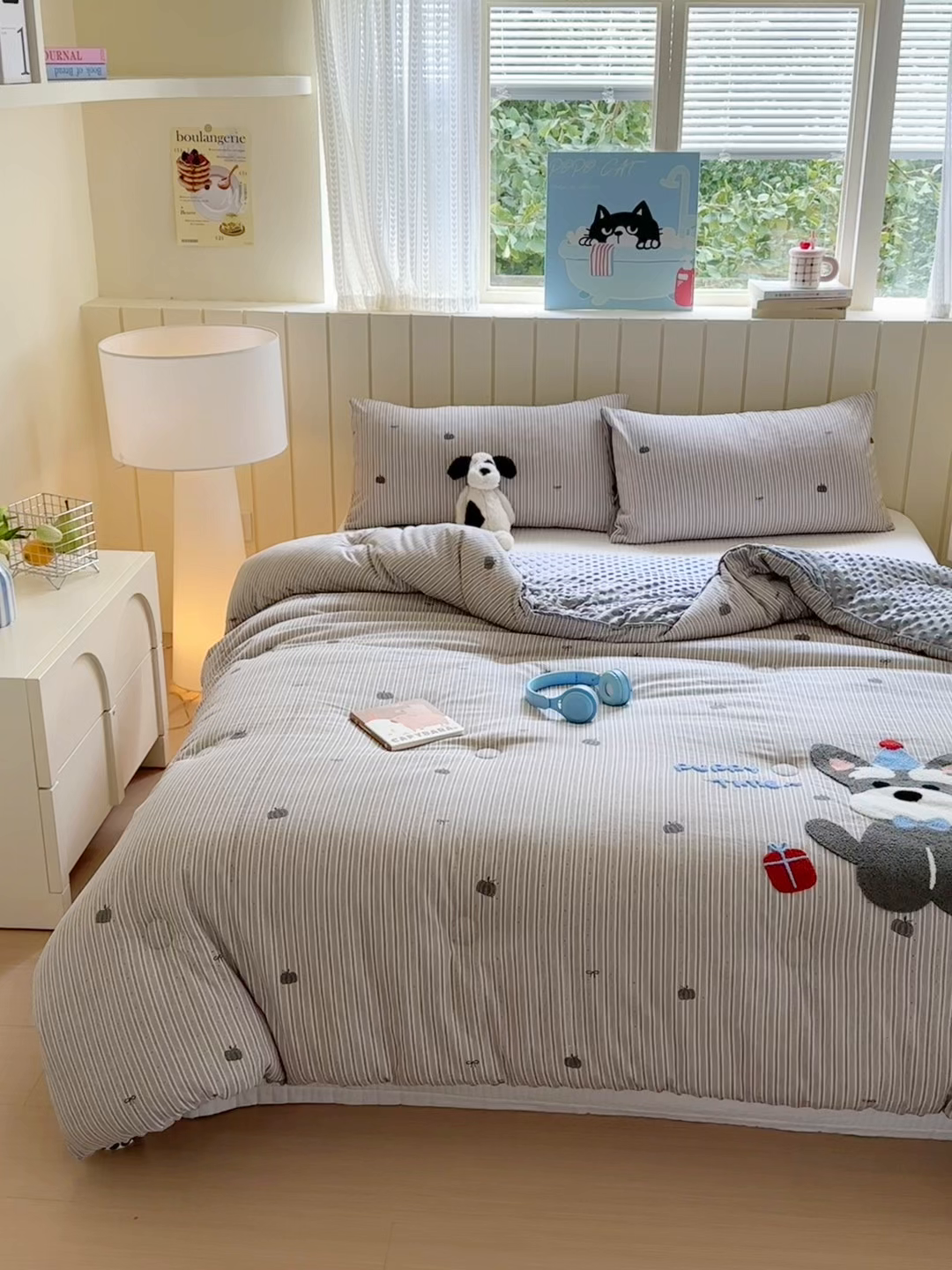 91家纺网 家纺一手货源 找家纺 寐居家纺 2025新款全棉水洗棉豆豆绒被芯被子 生日狗狗