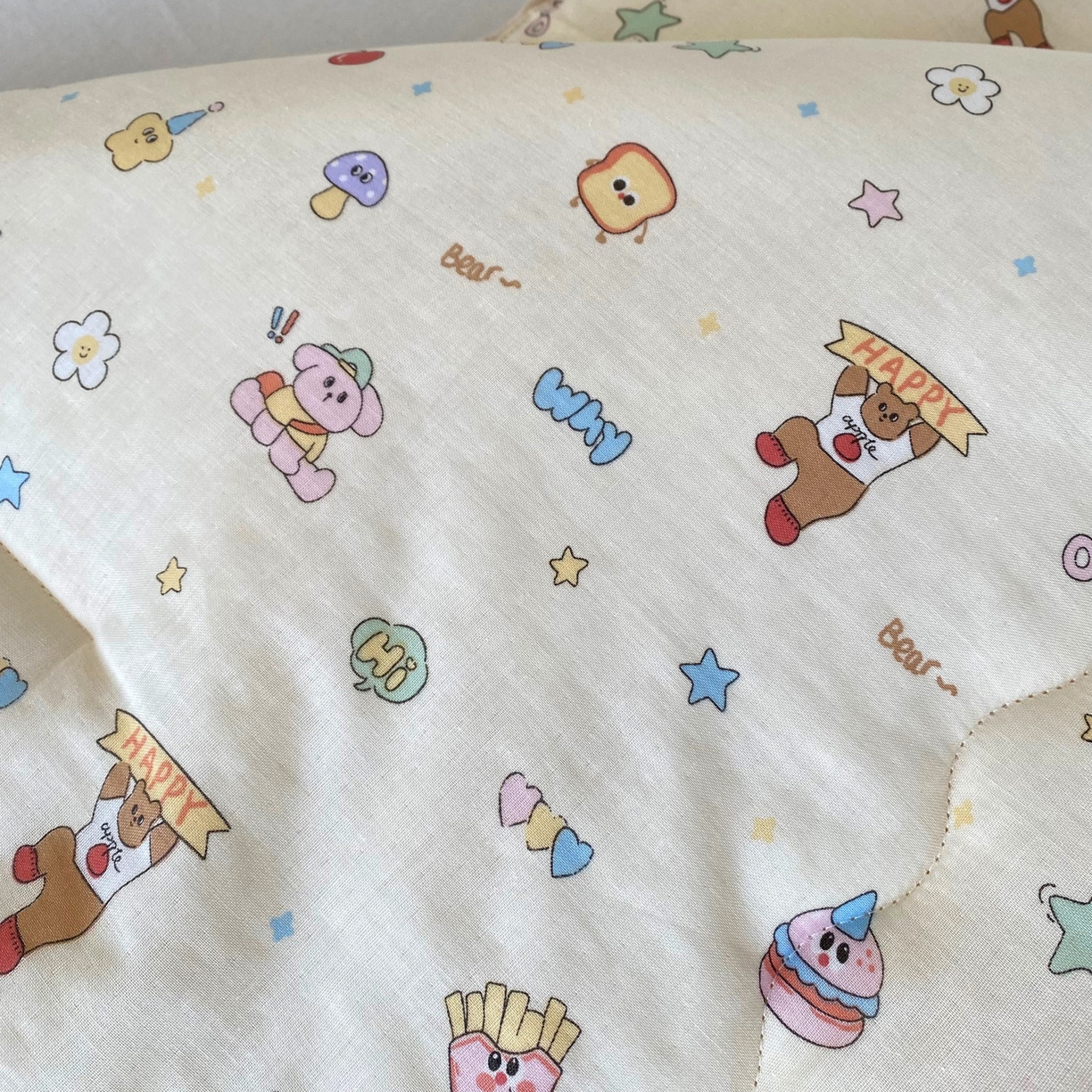 91家纺网 家纺一手货源 找家纺 小叮当家纺仓储工厂店 2025新款A类母婴级全棉双层纱婴儿绒210g豆豆被20%大豆纤维单人双人被芯 爱豆熊