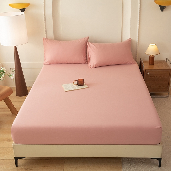 91家纺网 家纺一手货源 找家纺 八十八家纺 2025新款全棉纯棉素色水洗棉床笠单品单床笠床笠单件 加厚红豆