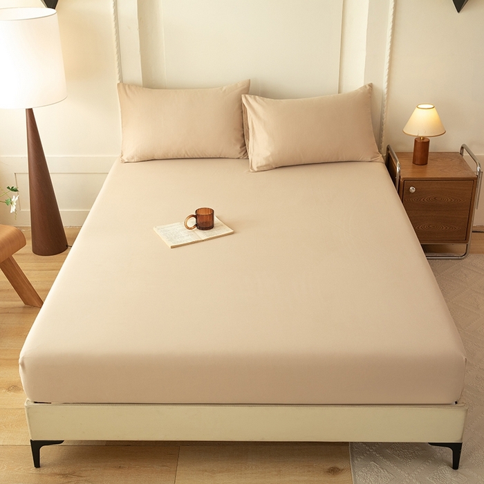 91家纺网 家纺一手货源 找家纺 八十八家纺 2025新款全棉纯棉素色水洗棉床笠单品单床笠床笠单件 加厚卡其