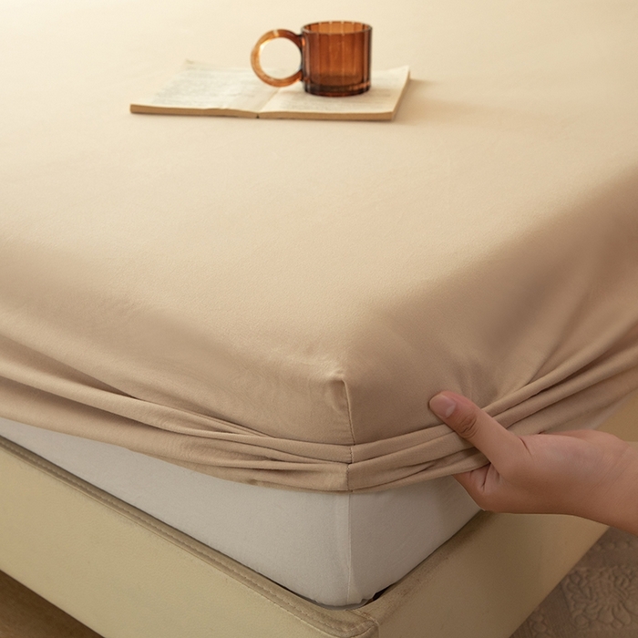 91家纺网 家纺一手货源 找家纺 八十八家纺 2025新款全棉纯棉素色水洗棉床笠单品单床笠床笠单件 加厚卡其