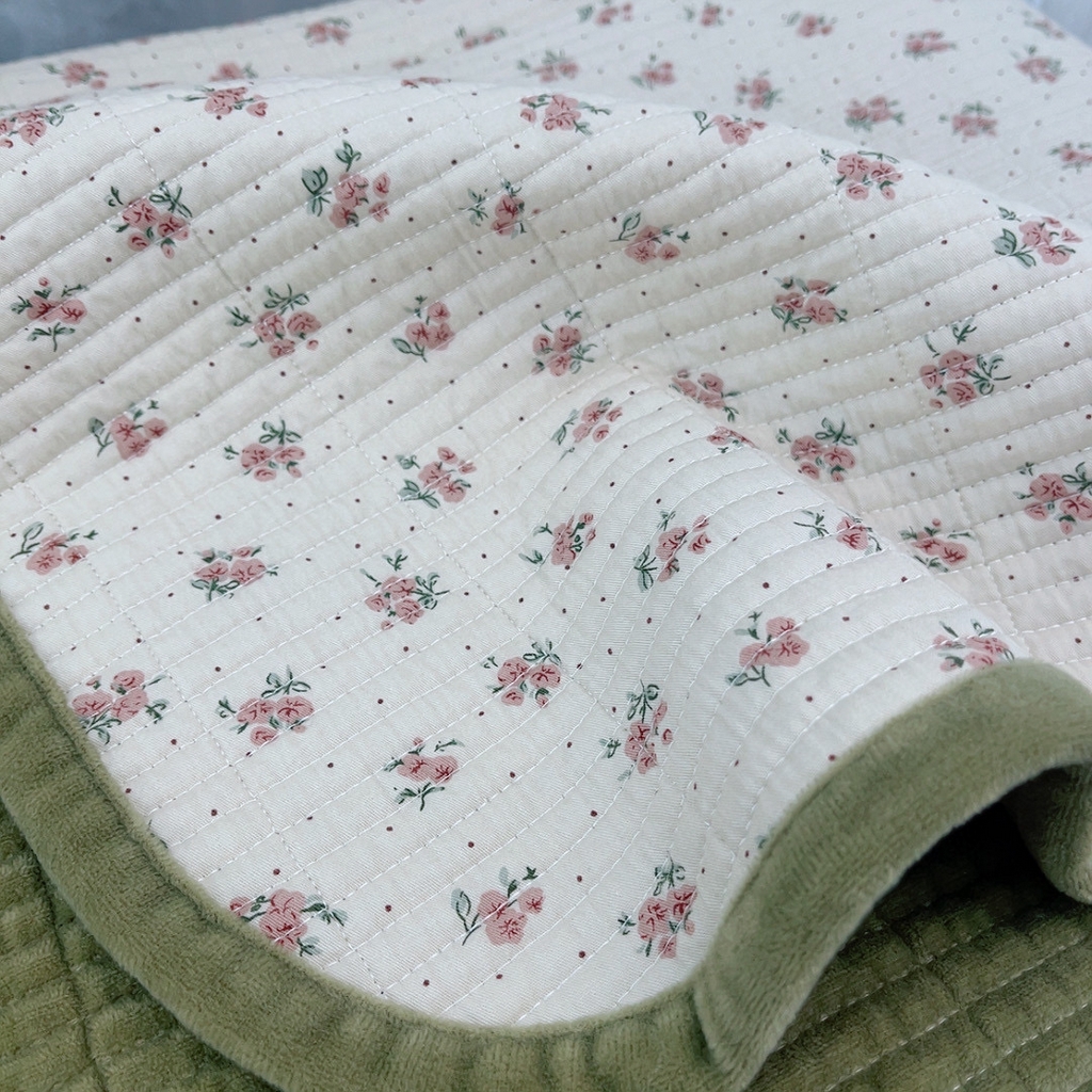 91家纺网 家纺一手货源 找家纺 暖居 2025新款棉加绒印花床盖 繁花