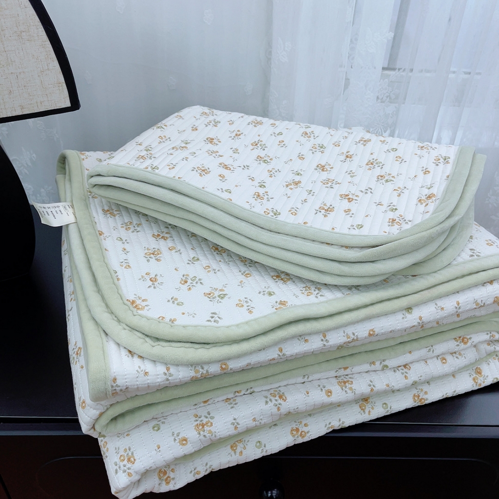 暖居 2025新款棉加绒印花床盖 桂花香