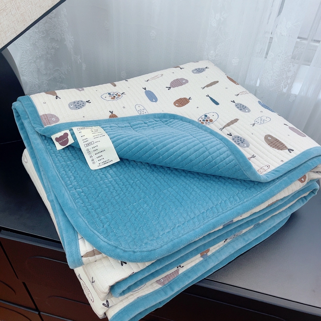 91家纺网 家纺一手货源 找家纺 暖居 2025新款棉加绒印花床盖 好多鱼