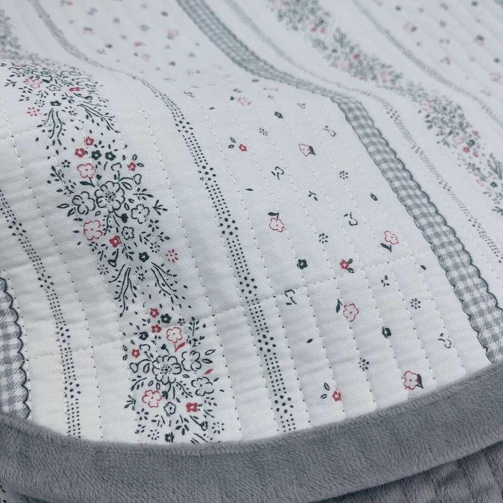 91家纺网 家纺一手货源 找家纺 暖居 2025新款棉加绒印花床盖 灰宵