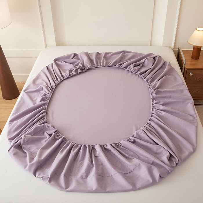 91家纺网 家纺一手货源 找家纺 八十八家纺 2025新款全棉纯棉素色水洗棉床笠单品单床笠床笠单件 加厚浅紫