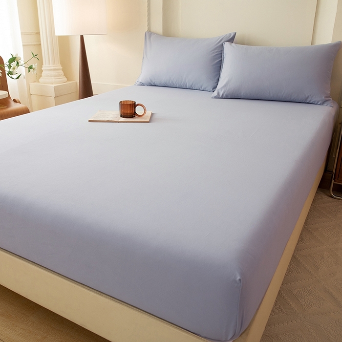 91家纺网 家纺一手货源 找家纺 八十八家纺 2025新款全棉纯棉素色水洗棉床笠单品单床笠床笠单件 加厚天蓝