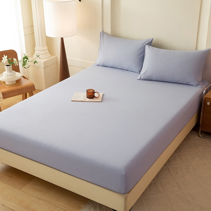 91家纺网 家纺一手货源 找家纺 八十八家纺 2025新款全棉纯棉素色水洗棉床笠单品单床笠床笠单件 加厚天蓝