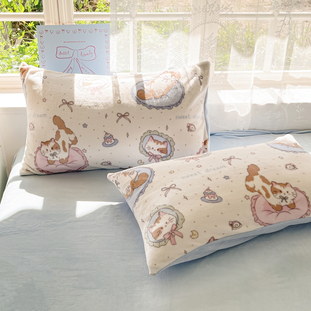 91家纺网 家纺一手货源 找家纺 如一 2025新款高克重卡通印花牛奶绒四件套第二批 小花喵