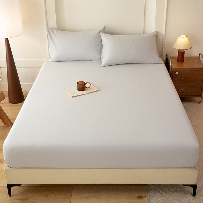 91家纺网 家纺一手货源 找家纺 八十八家纺 2025新款全棉纯棉素色水洗棉床笠单品单床笠床笠单件 加厚银灰