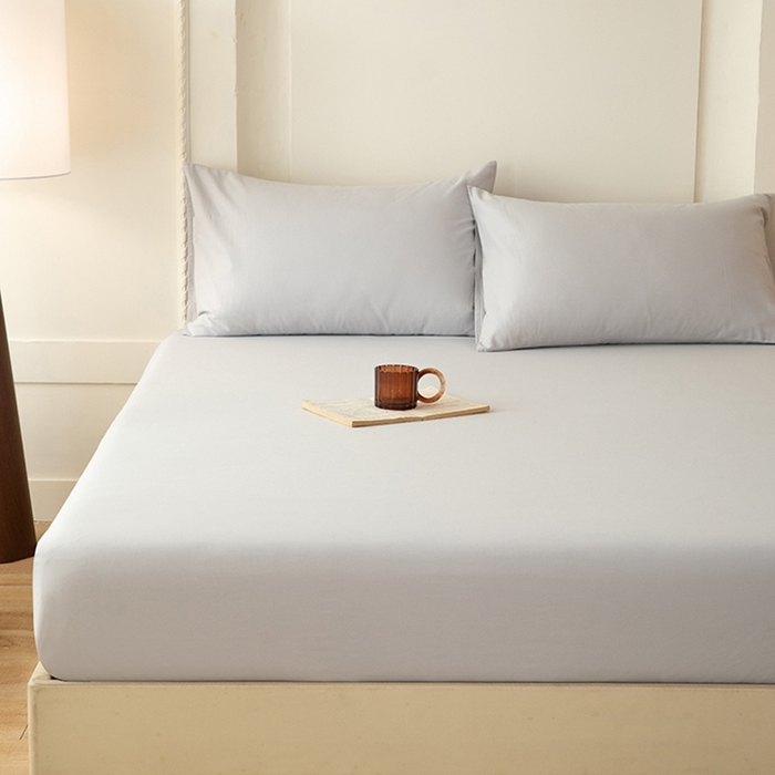 91家纺网 家纺一手货源 找家纺 八十八家纺 2025新款全棉纯棉素色水洗棉床笠单品单床笠床笠单件 加厚银灰